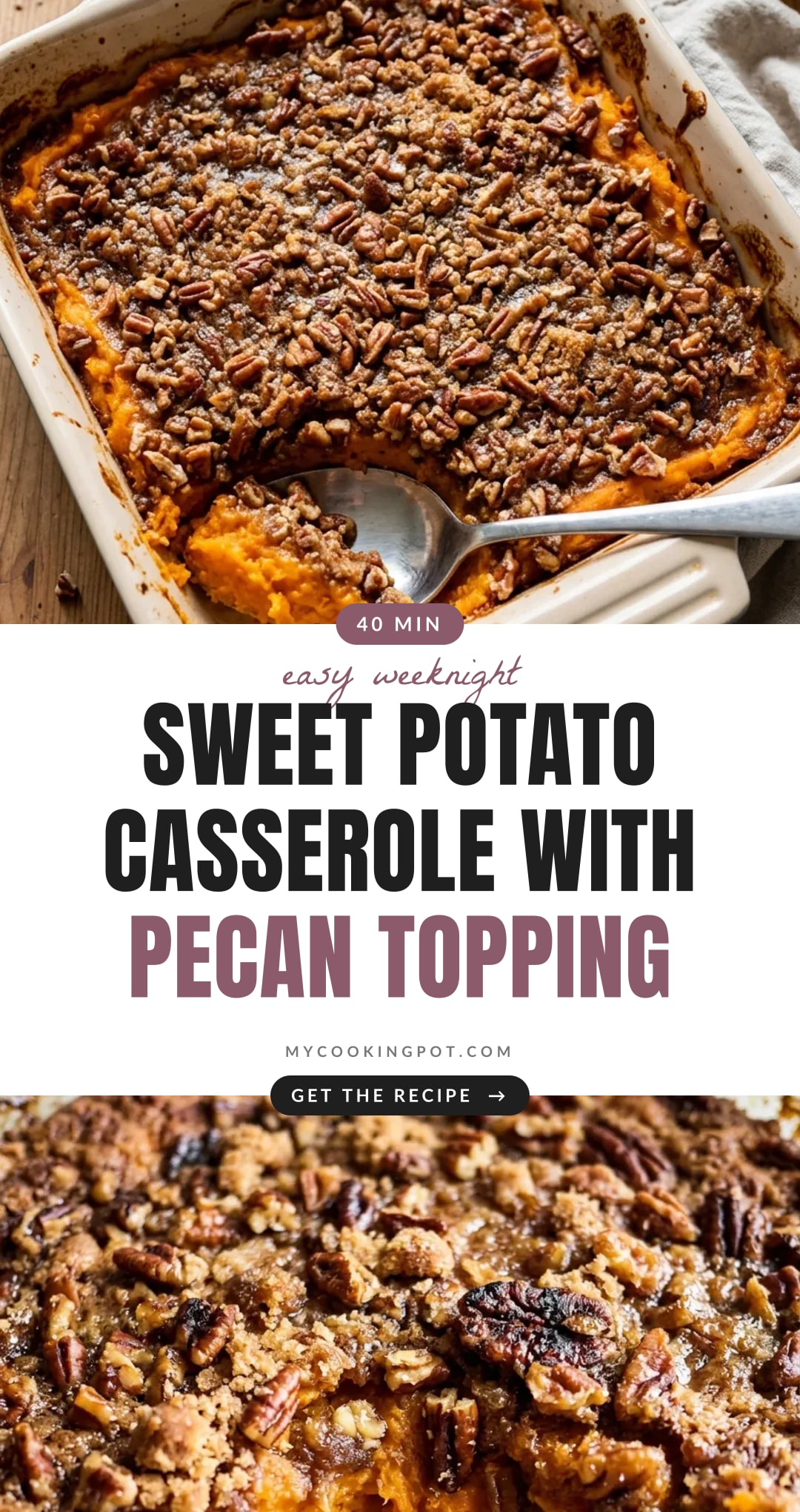 Sweet Potato Casserole with Pecan Topping